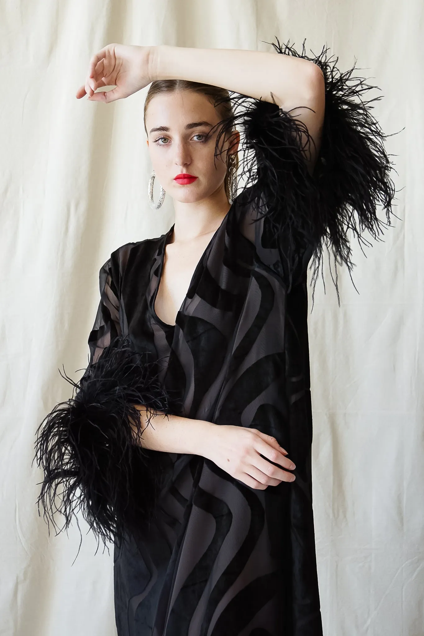 Silk Velvet Burnout Caftan