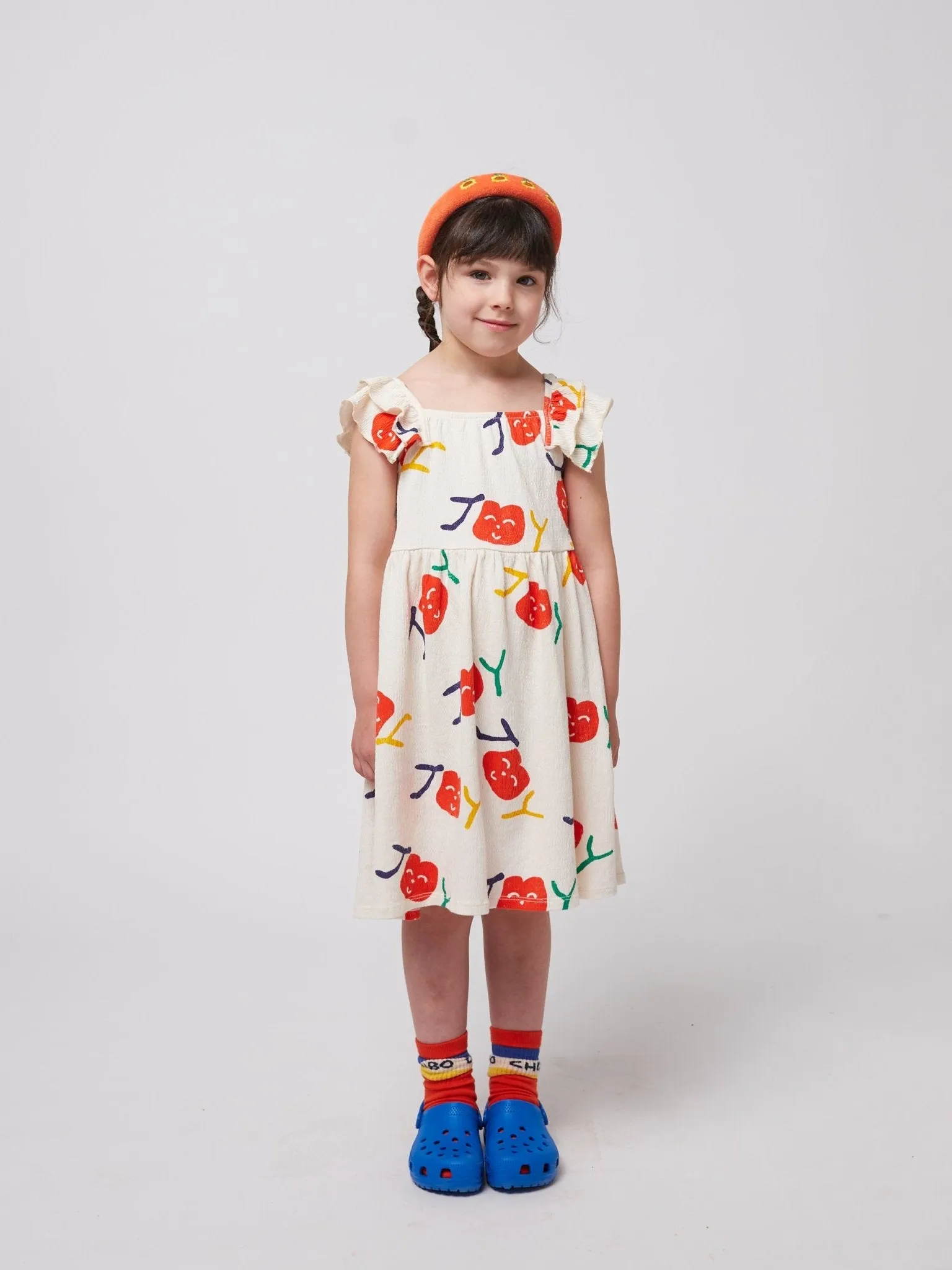 Smiling All Over Ruffle Dress by Bobo Choses