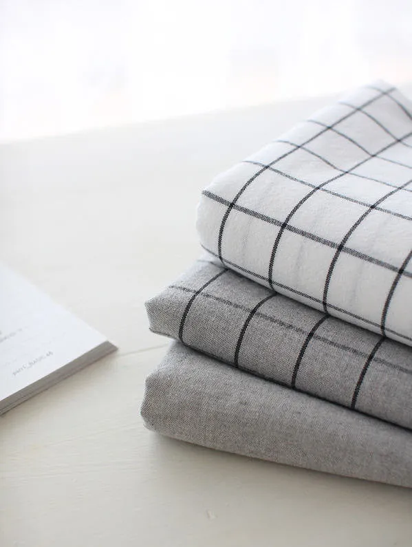 Solid Gray Cotton Fabric, Yarn Dyed Fabric, Wide Fabric - 63 Inches Wide - Fabric By the Yard 92533