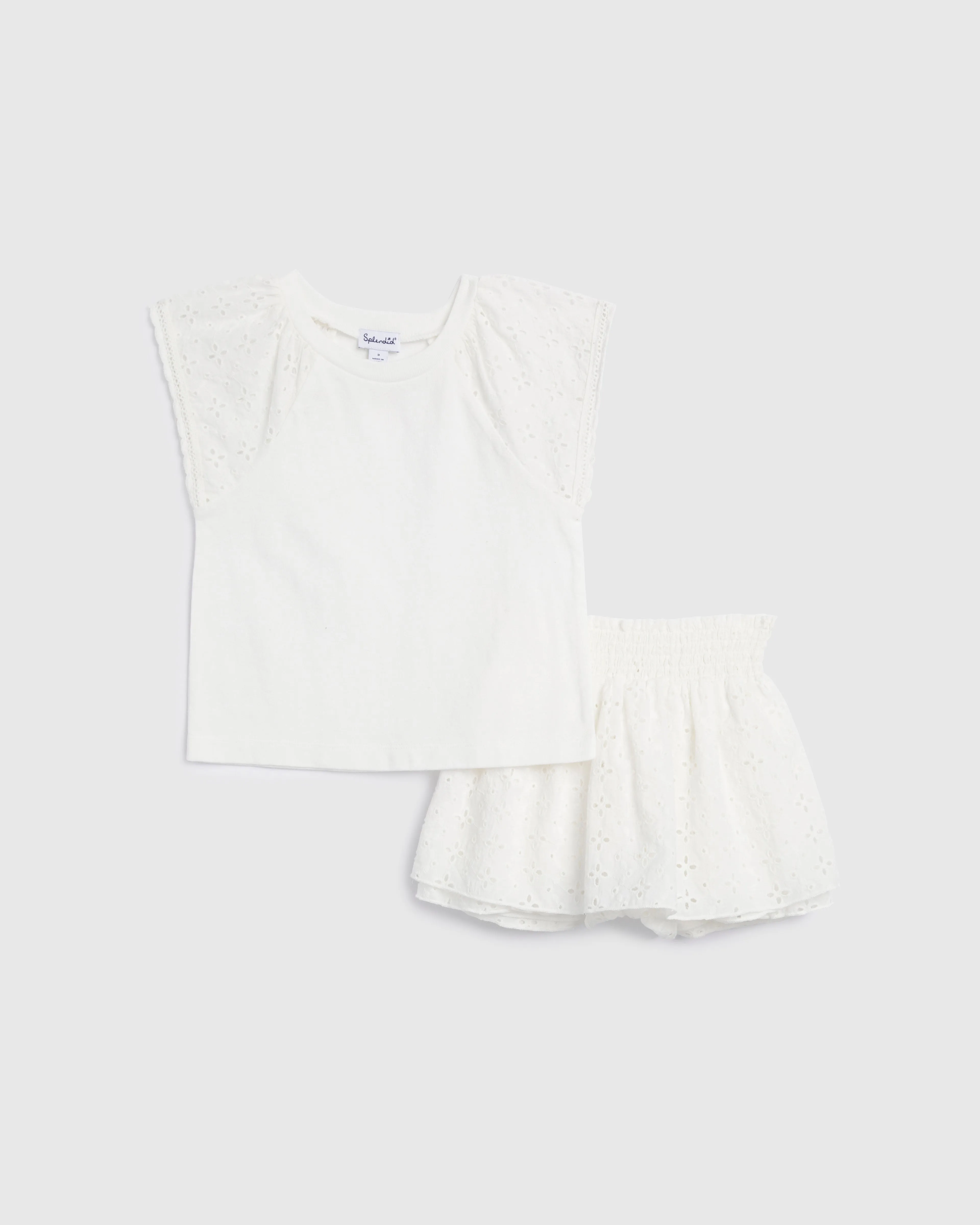 Splendid Toddler Girl Breezy Short Sleeve Skort Set White