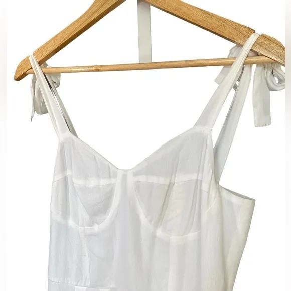 Steve Madden Sophia-Rose White Tie Strap Bustier Midi Dress Size Small NWT