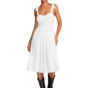 Steve Madden Sophia-Rose White Tie Strap Bustier Midi Dress Size Small NWT