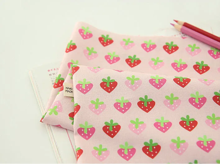 Strawberry Cotton Fabric - Digital Printing - By the Yard 85787