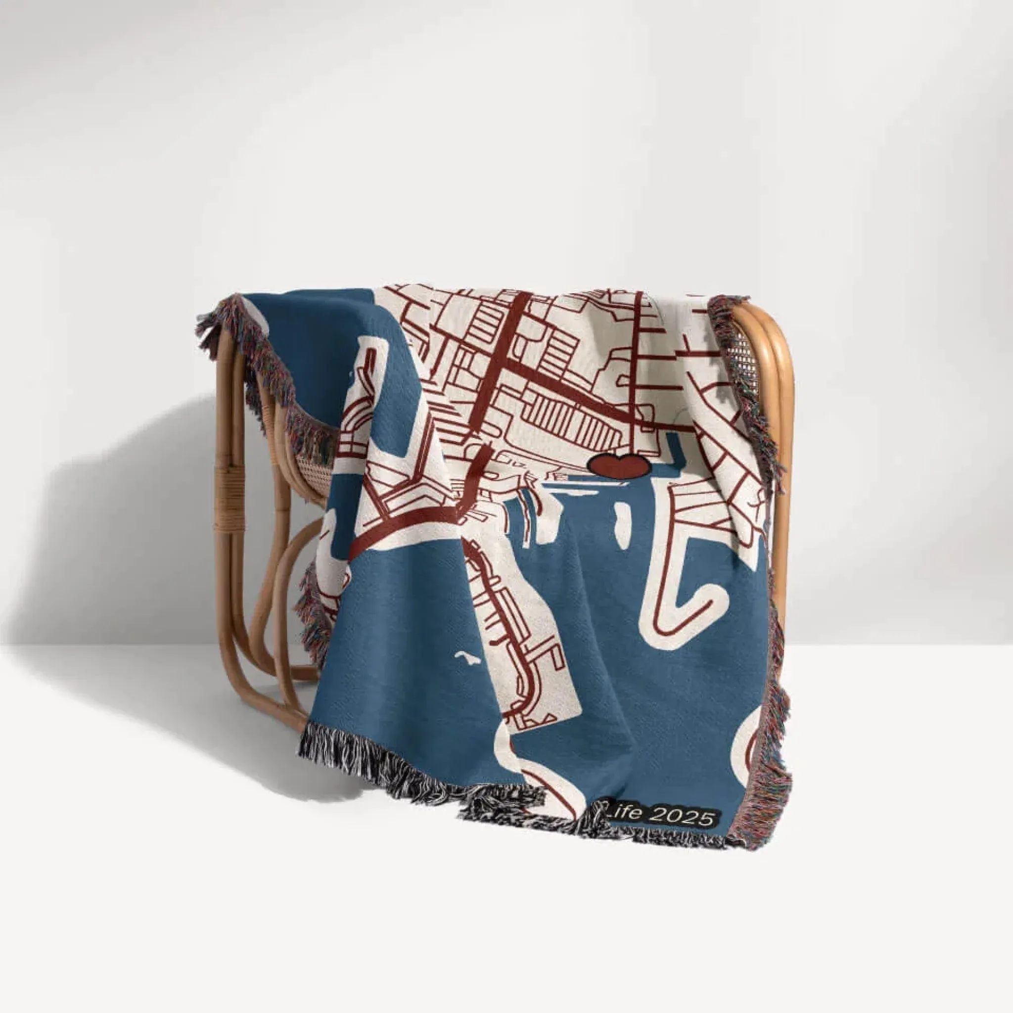Street Map Woven Throw Blanket