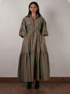 Striped Green Kaavya Dress