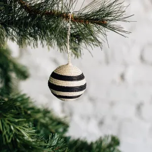 Striped Woven Ball Ornament {black}