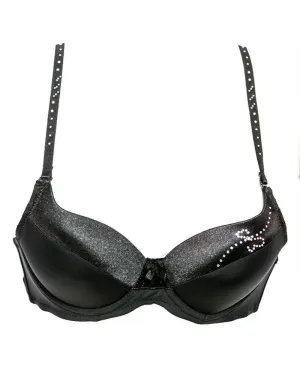 Stylish Black SH631 Diamond Bra- Single Padded,Under Wired Bra - By Sister Hood