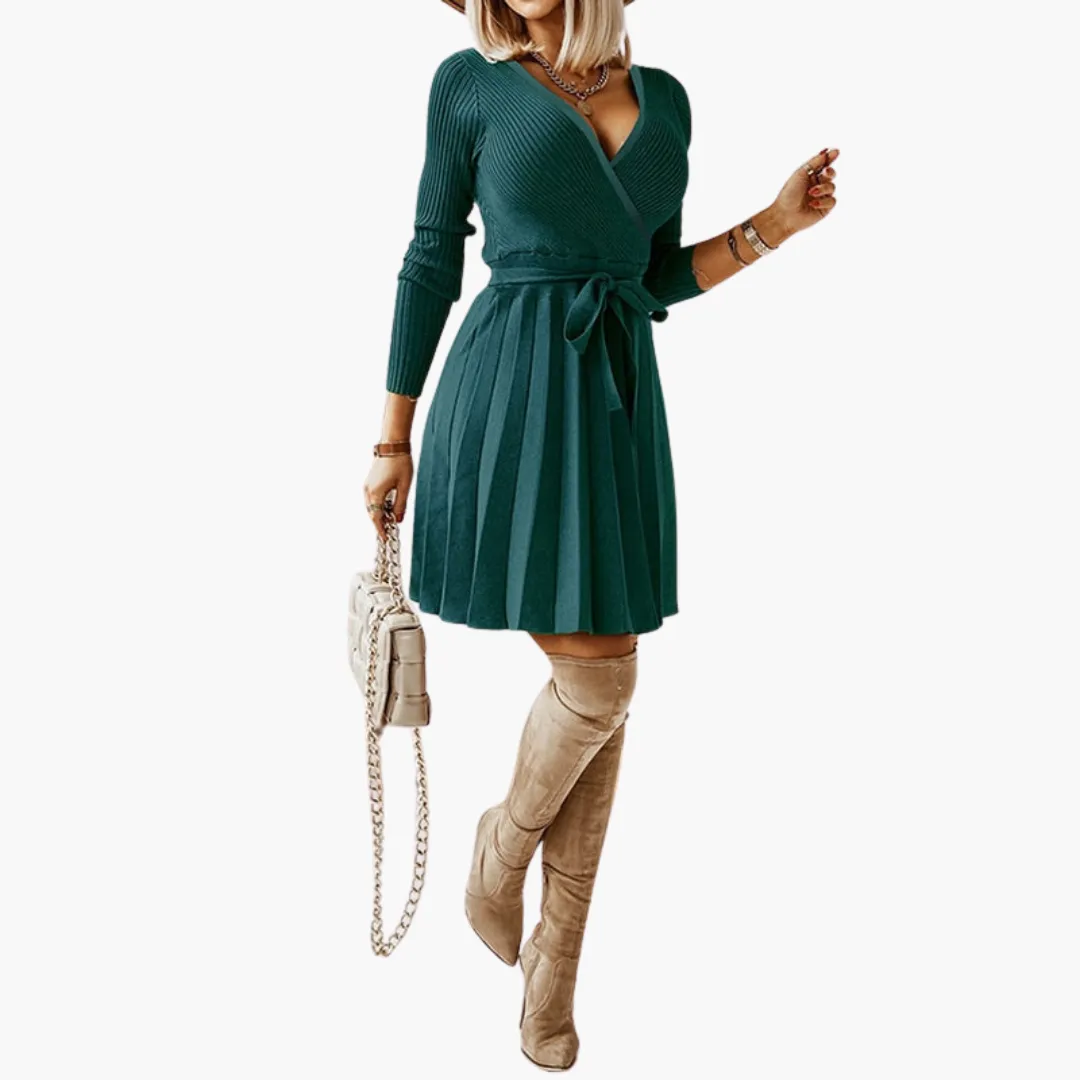 Stylish Long-Sleeve Midi Dress for Women