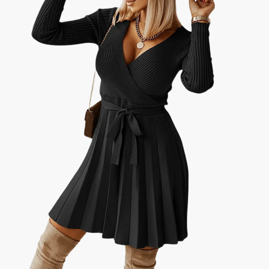 Stylish Long-Sleeve Midi Dress for Women