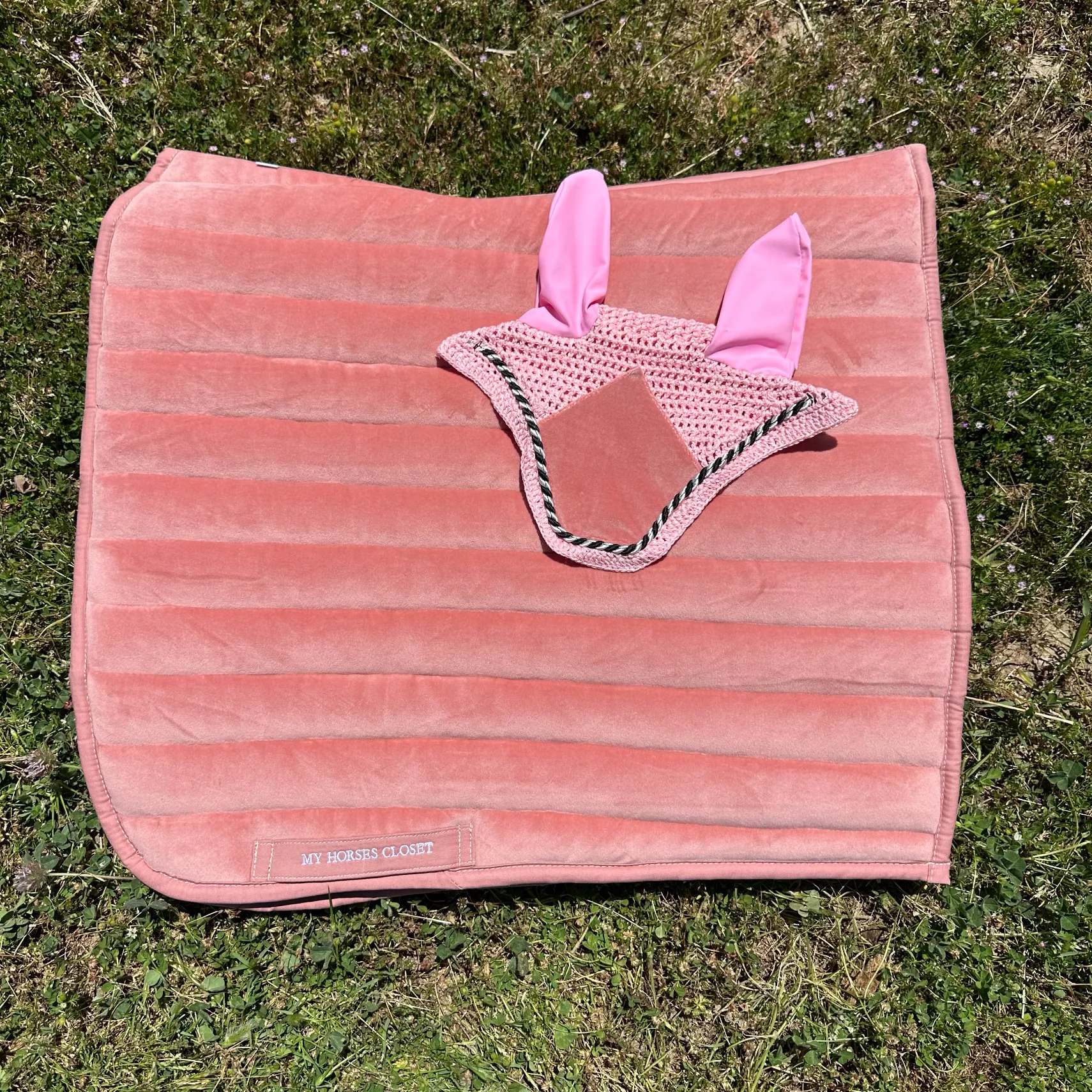 Suede Fly Ear Bonnet Vieux Rose