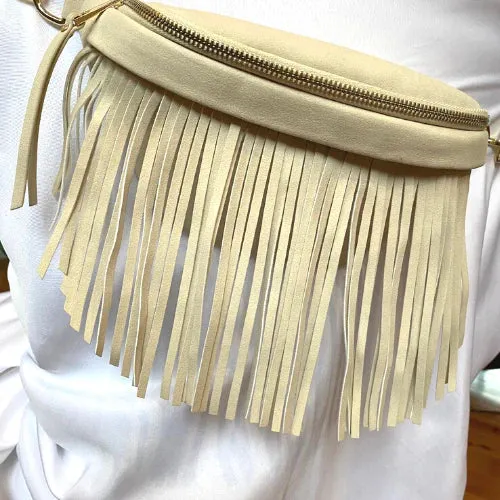 Suede Removable Fringe Fanny Pack-4 Colors