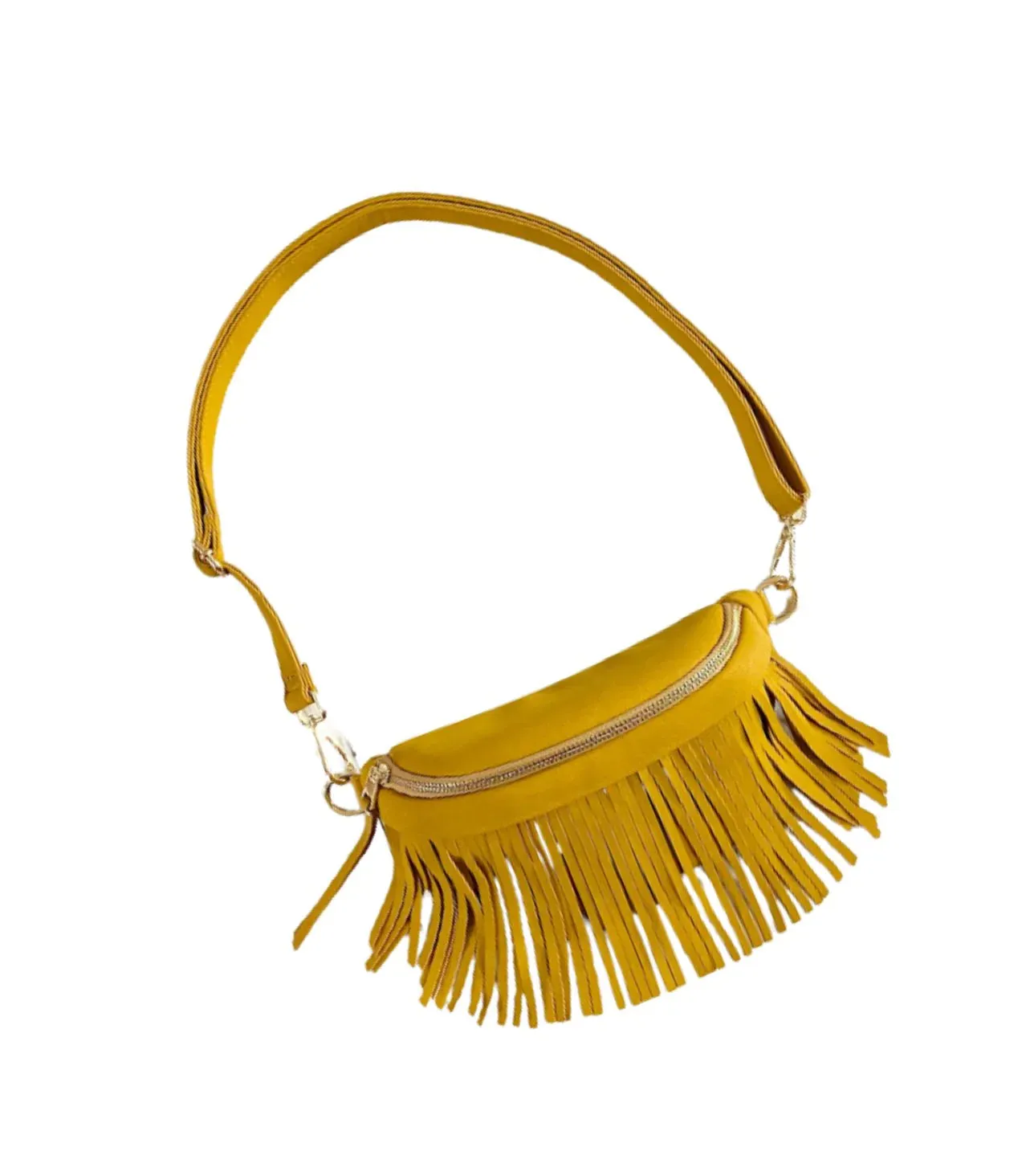 Suede Removable Fringe Fanny Pack-4 Colors