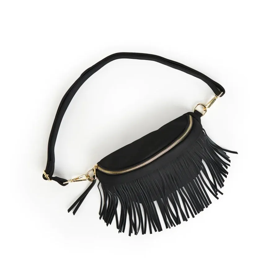 Suede Removable Fringe Fanny Pack-4 Colors