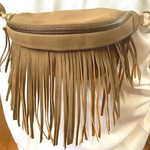 Suede Removable Fringe Fanny Pack-4 Colors