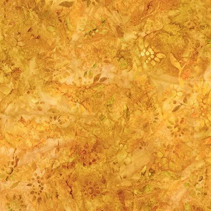 Summer Flowers Batiks Gold - (2)