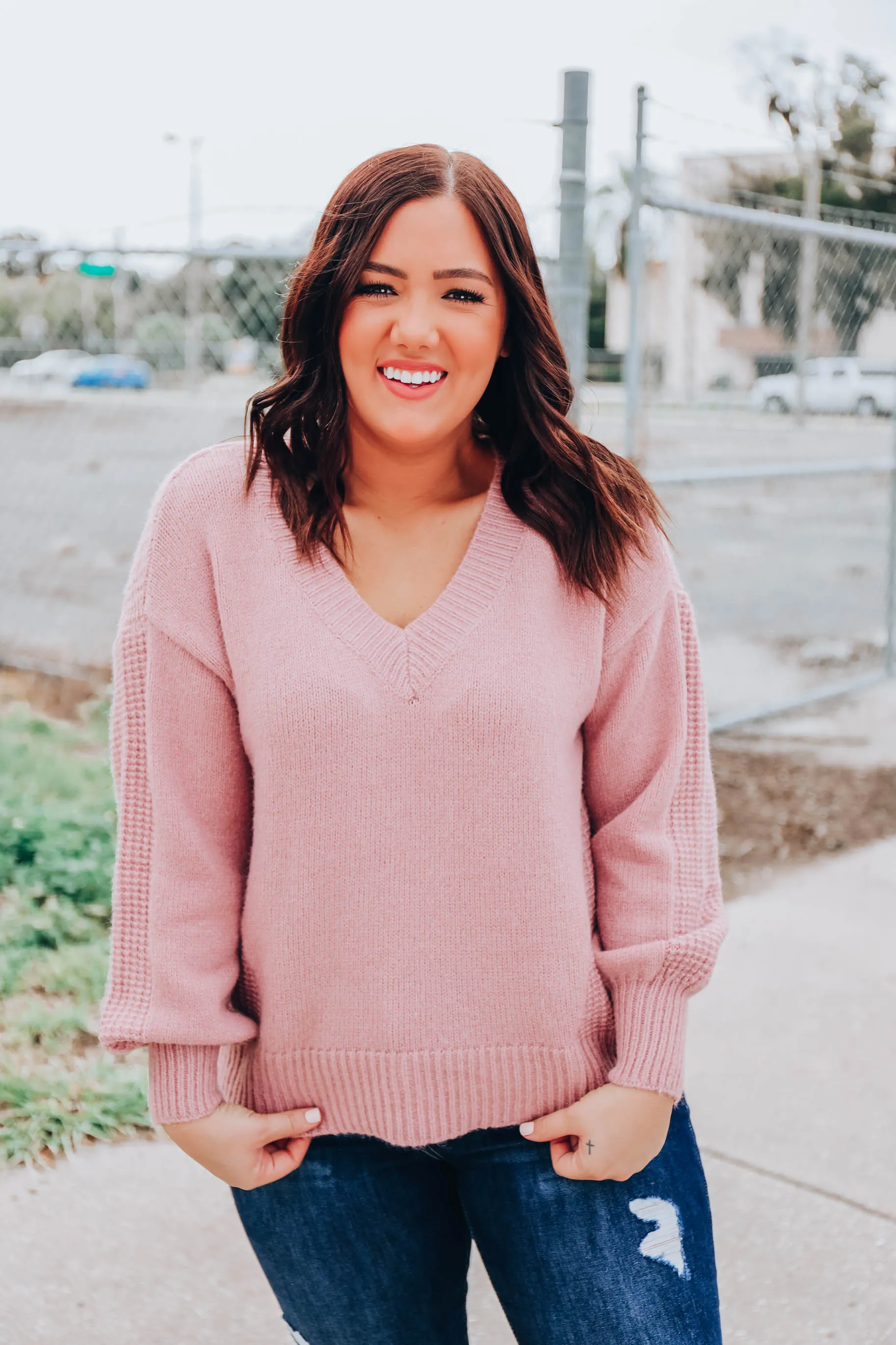 Time For Comfort Sweater - Dusty Pink