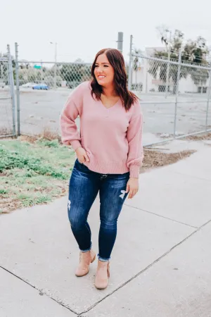 Time For Comfort Sweater - Dusty Pink