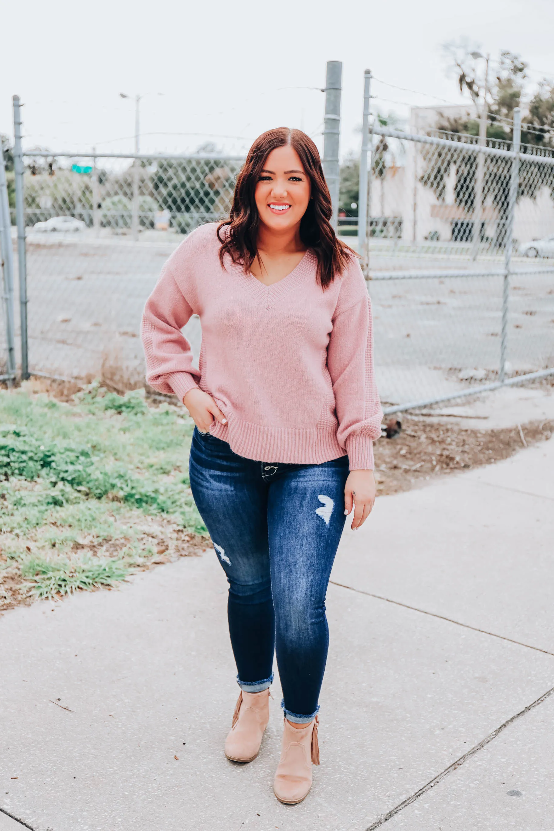Time For Comfort Sweater - Dusty Pink
