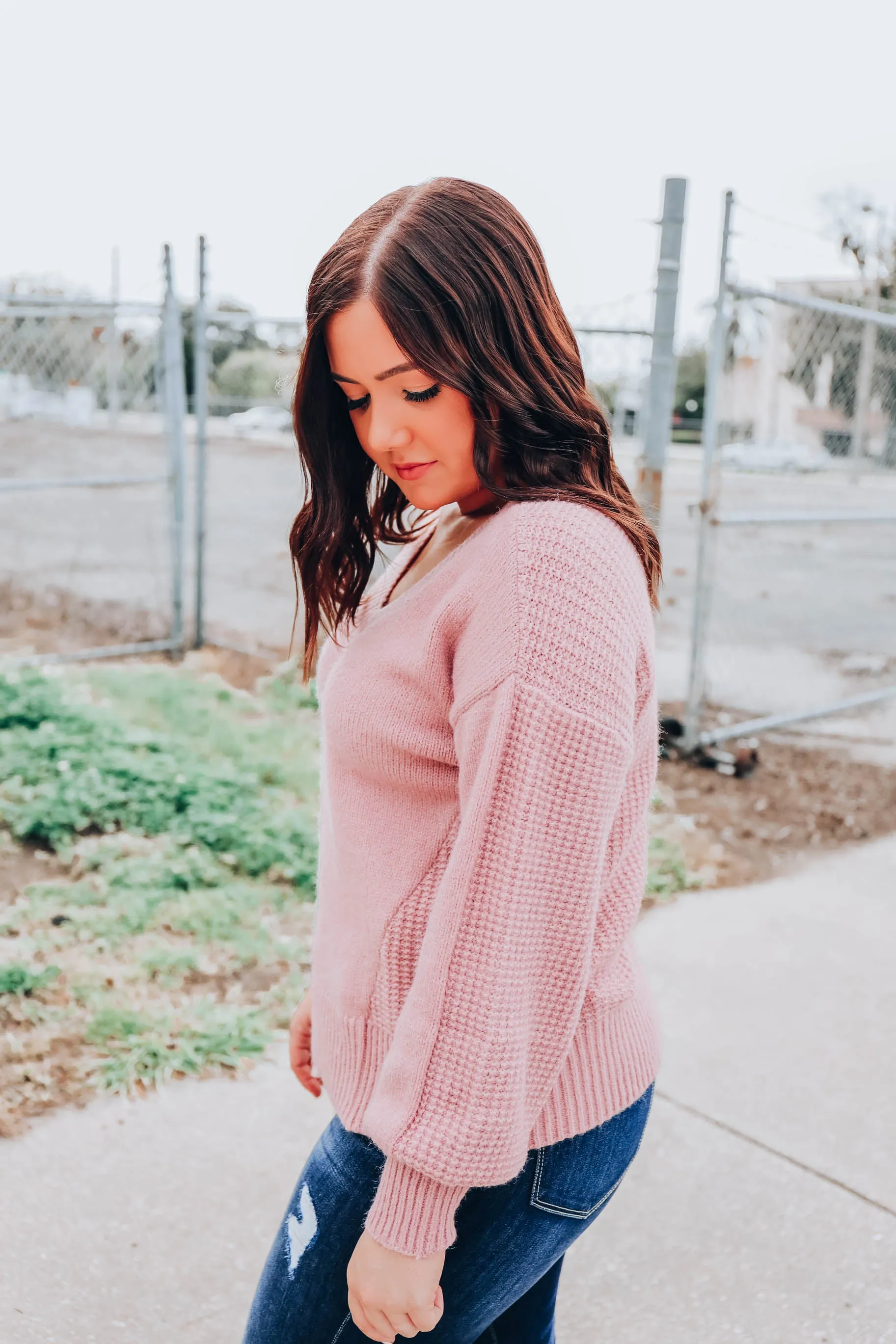 Time For Comfort Sweater - Dusty Pink