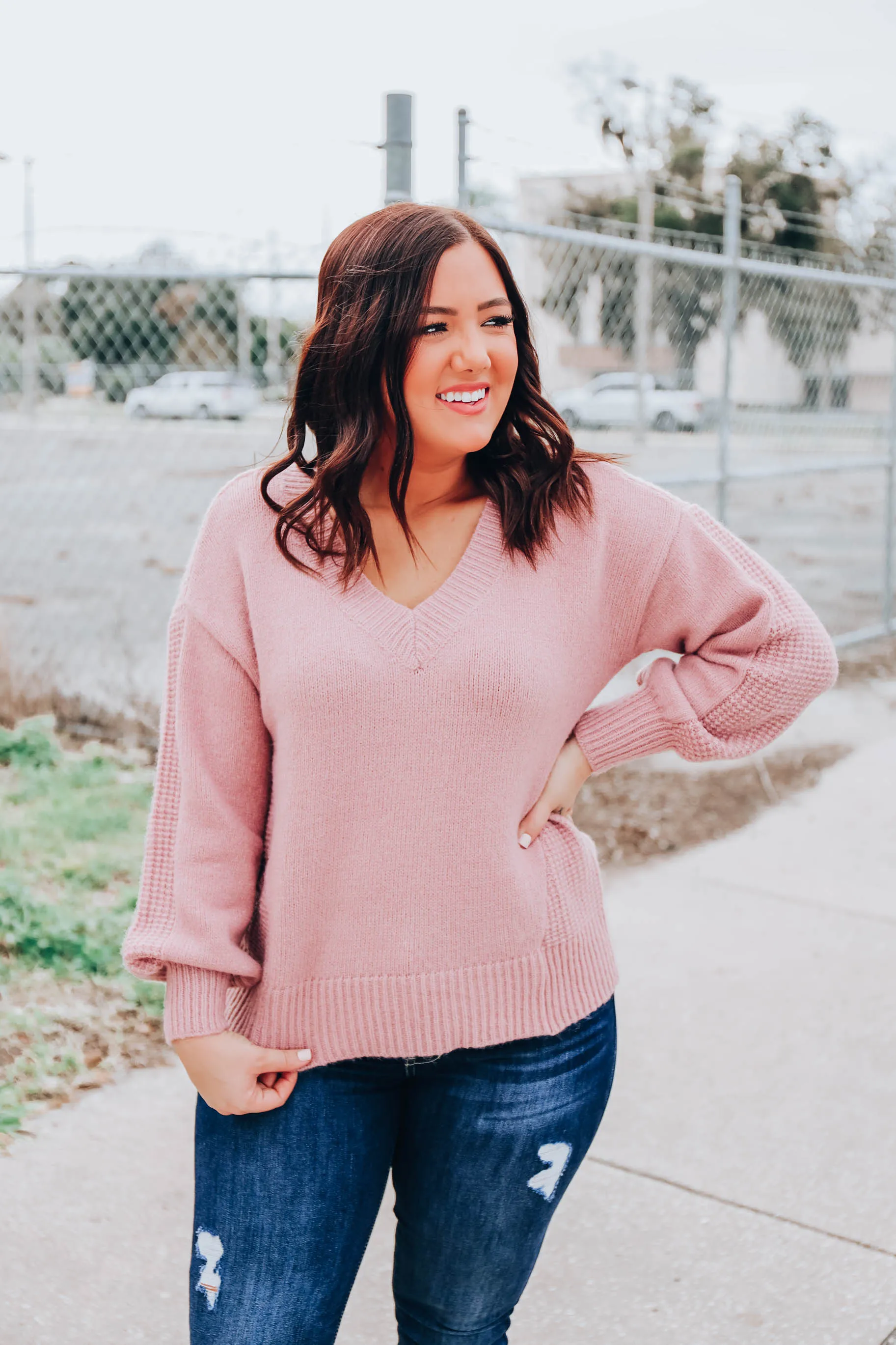 Time For Comfort Sweater - Dusty Pink