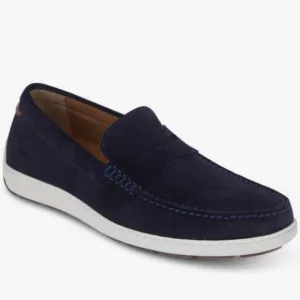 Trask Sheldon Navy Blue Suede Penny Loafer SZ 8.5