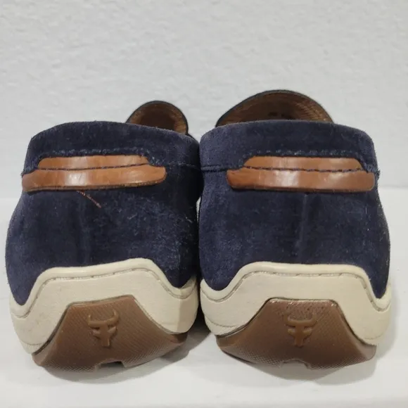 Trask Sheldon Navy Blue Suede Penny Loafer SZ 8.5