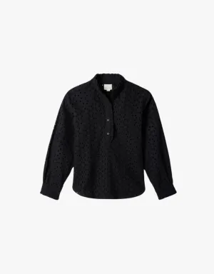 Trovata Breezy Blouse in Black Eyelet
