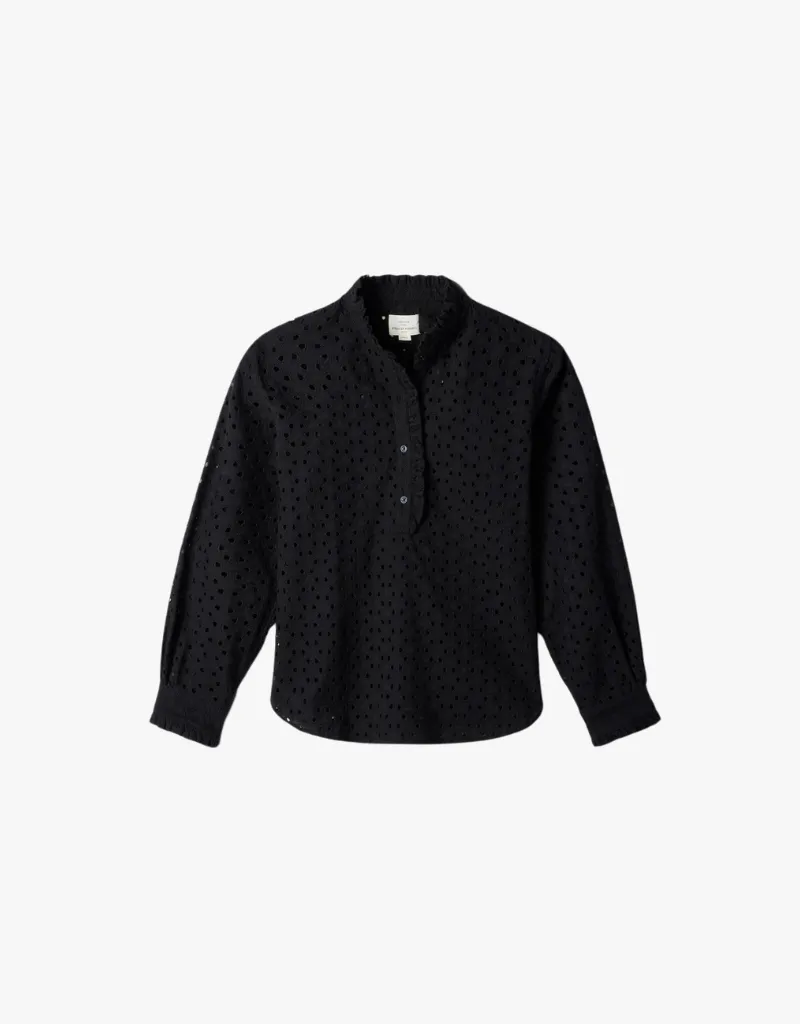 Trovata Breezy Blouse in Black Eyelet