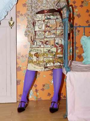 Unlogical Poem Comics Woven Skirt