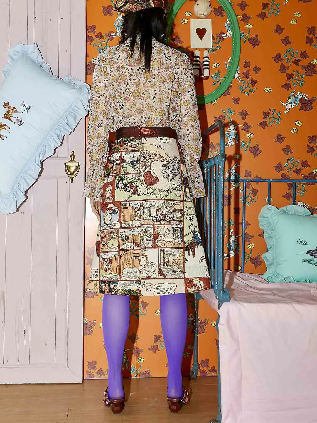 Unlogical Poem Comics Woven Skirt