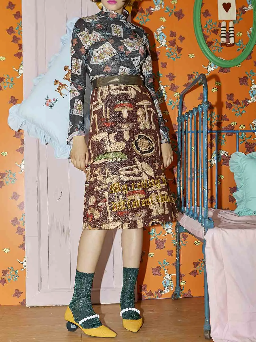 Unlogical Poem Comics Woven Skirt