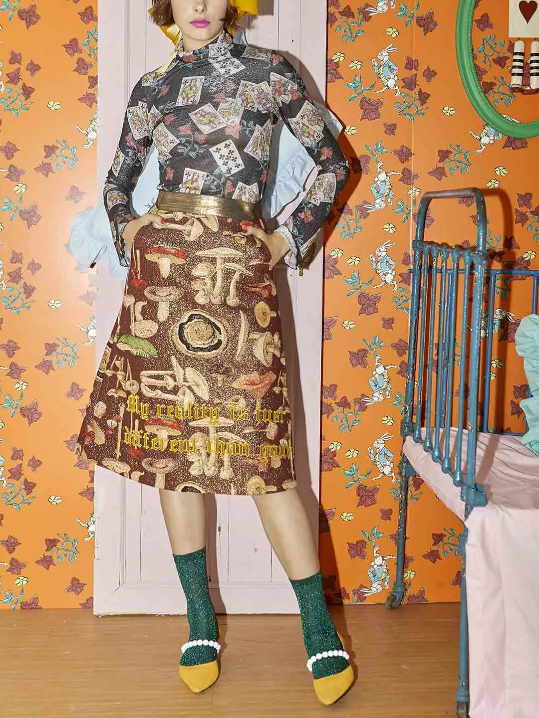 Unlogical Poem Comics Woven Skirt