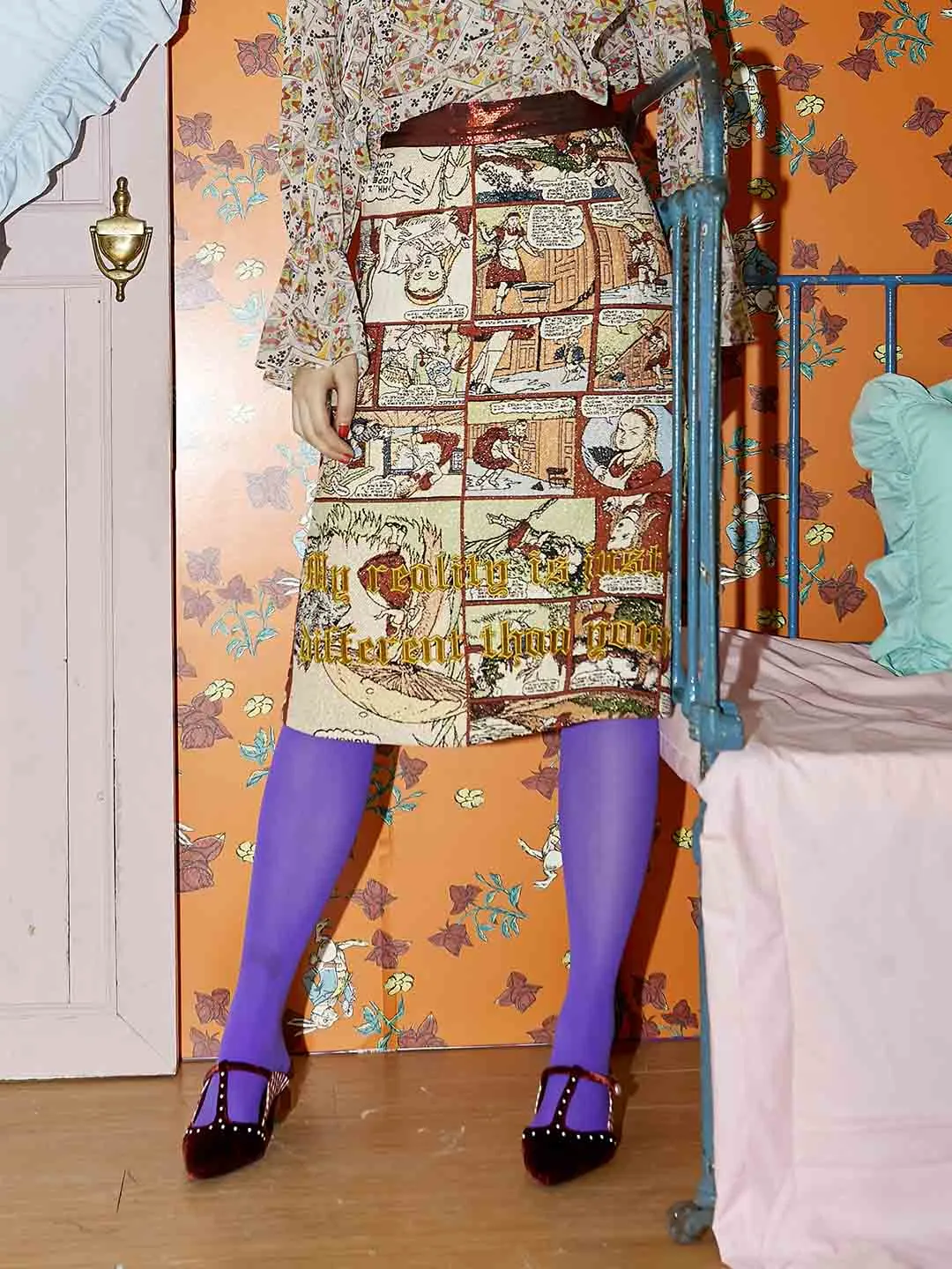 Unlogical Poem Comics Woven Skirt