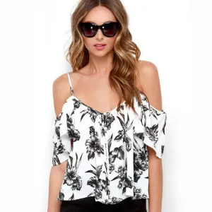 Vinny White Floral Summer Top
