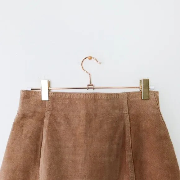 Vintage Tan Suede Pencil Skirt Copper Key 5