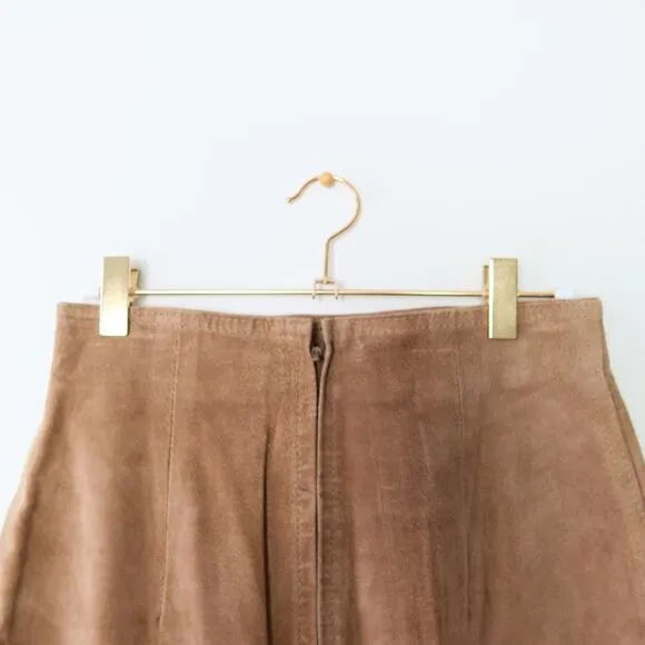 Vintage Tan Suede Pencil Skirt Copper Key 5