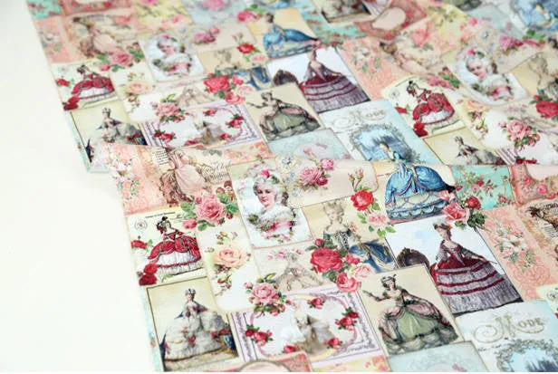 Vintage Versailles Cotton Fabric, Digital Printing - Fabric By the Yard 96221