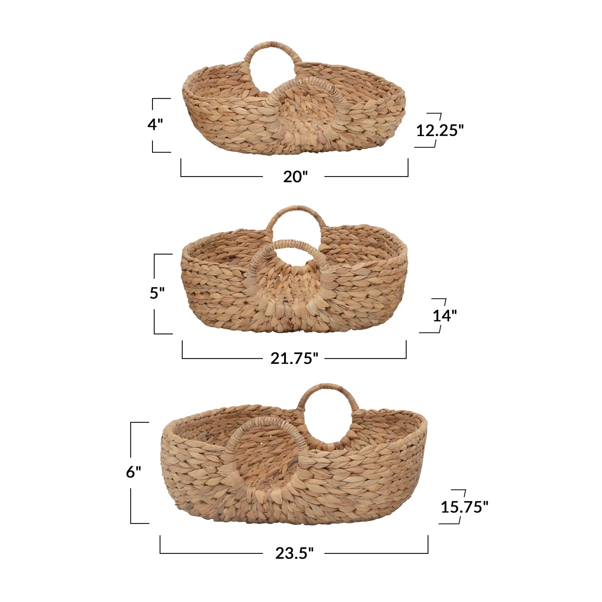 Water Hyacinth Basket Tray (3 Sizes)