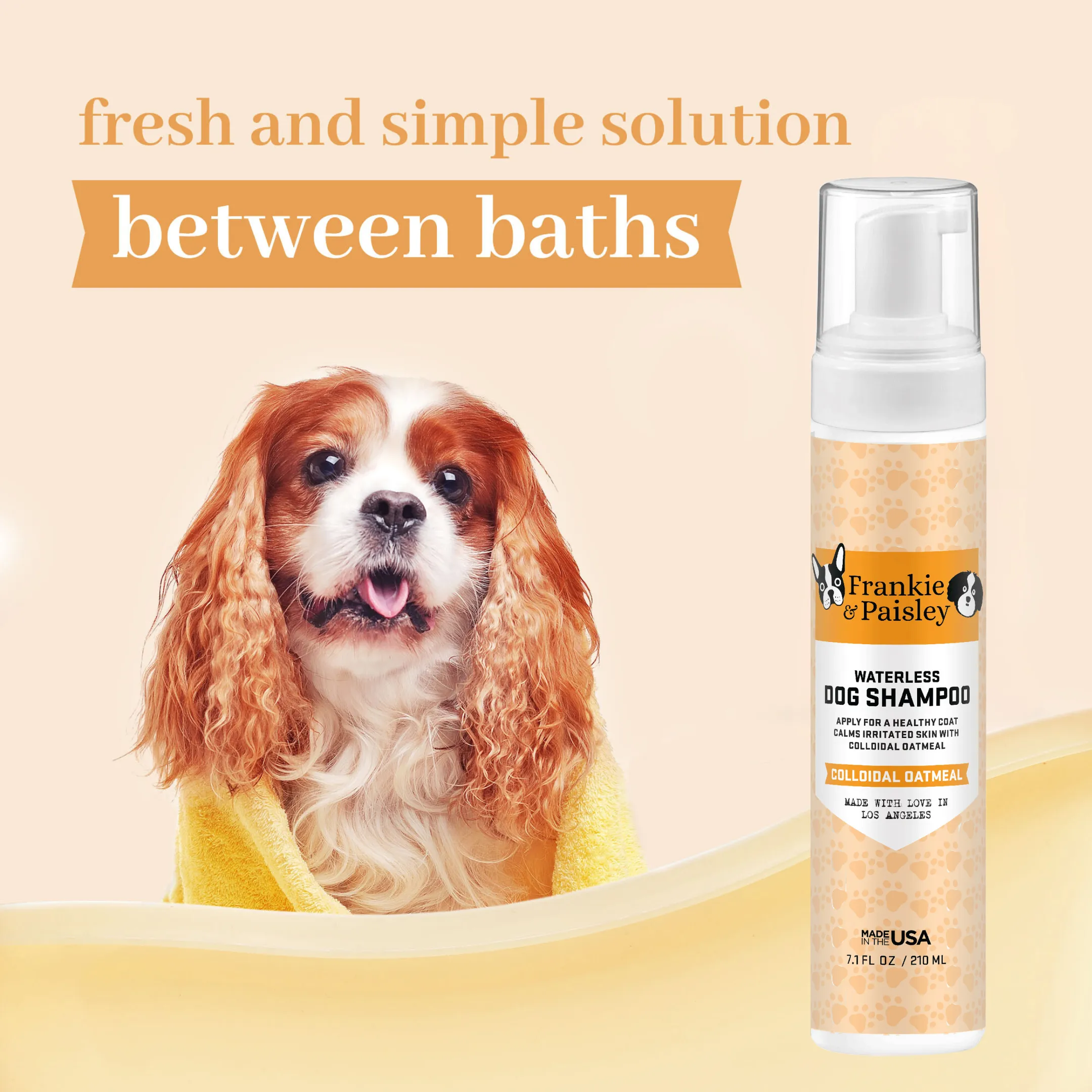 Waterless Foaming Dog Shampoo with Colloidal Oatmeal - 7.1oz