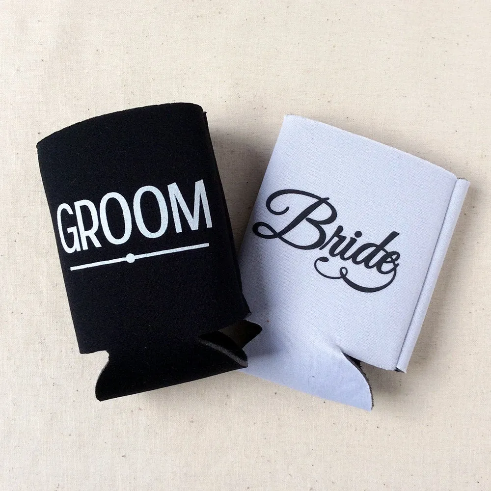 Wedding Can Cooler #120R - Monogram Wreath