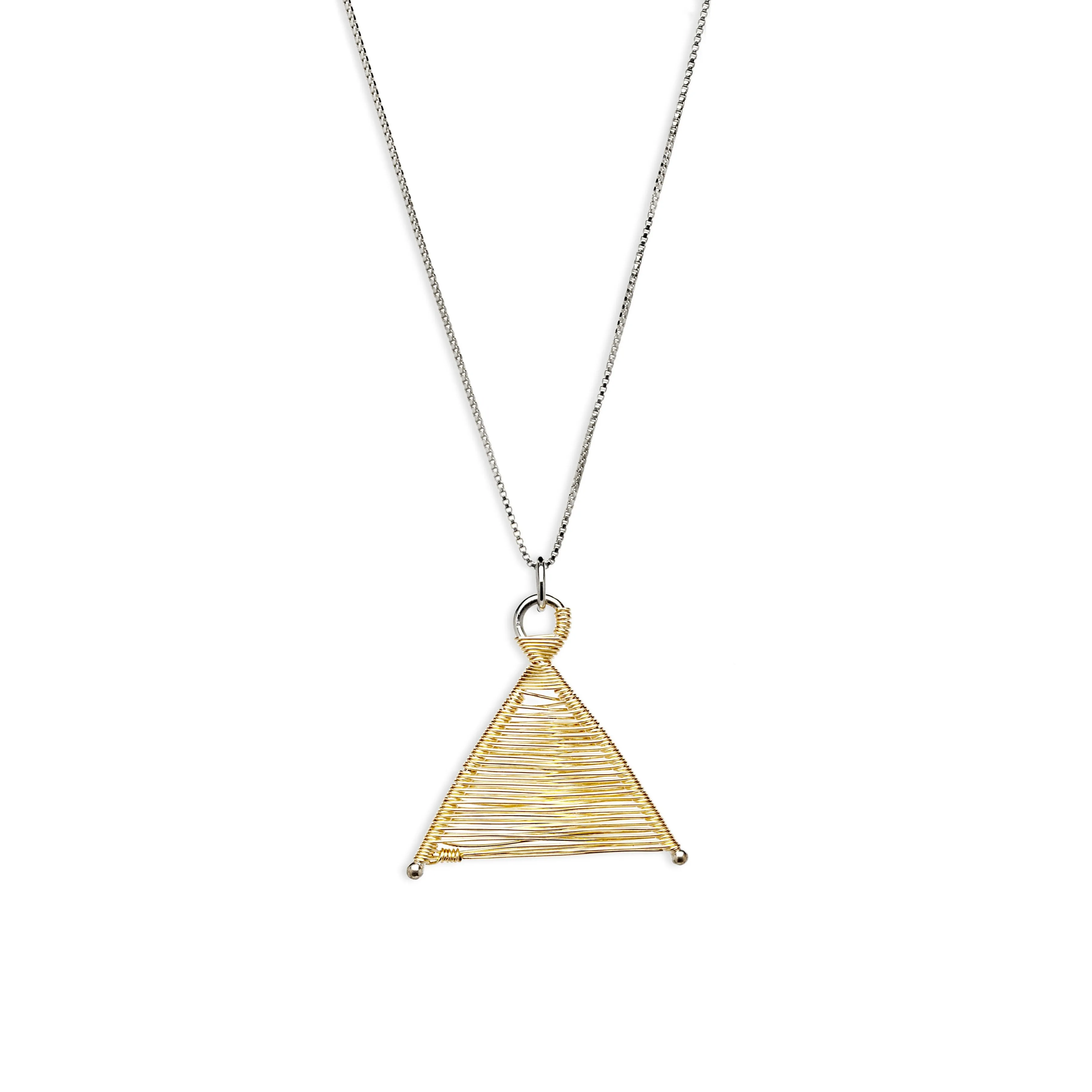 Wishbone Woven 14k Gold Fill and Silver Necklace