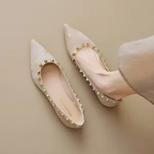 Women Stylish Pointed Toe Canvas Casual Flats