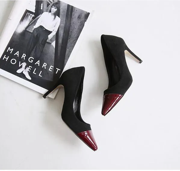 Women's Small Size Two Tone Pointed Dress Heel Pumps SS50