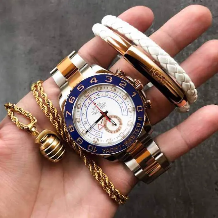 Woven Adjustable Double - RoseGold & White