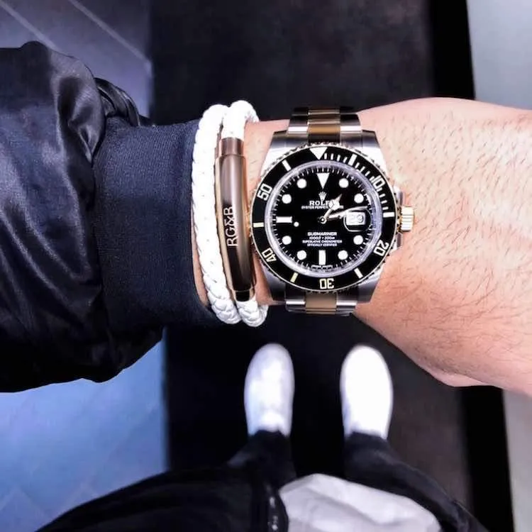 Woven Adjustable Double - RoseGold & White