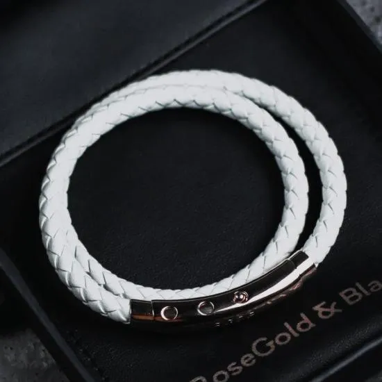 Woven Adjustable Double - RoseGold & White