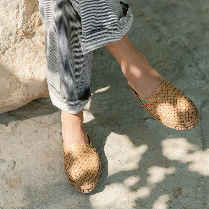 Woven City Slipper in Honey   Stripes by Mohinders
