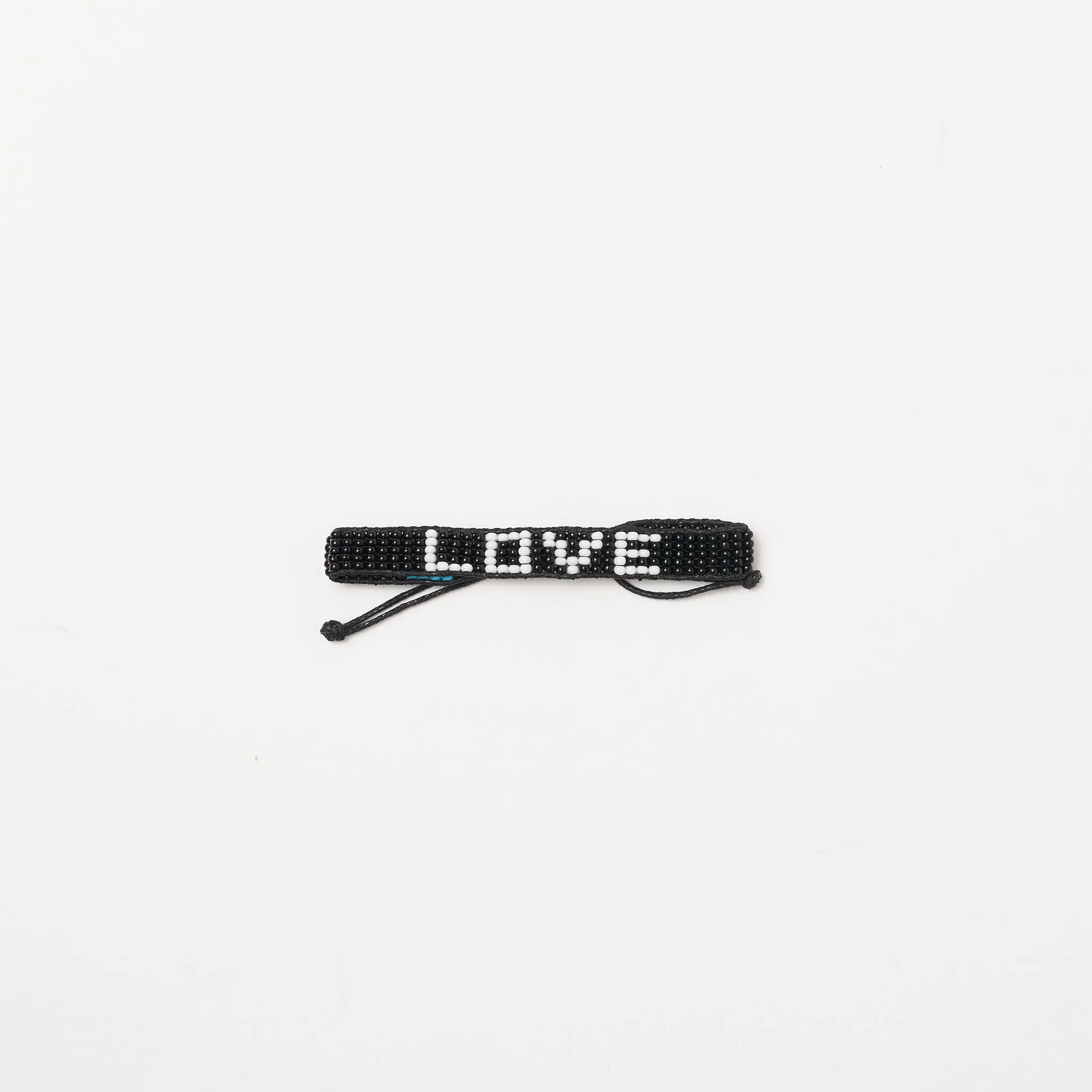 Woven LOVE Bracelet - Black/White