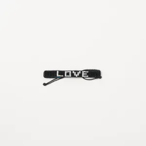 Woven LOVE Bracelet - Black/White