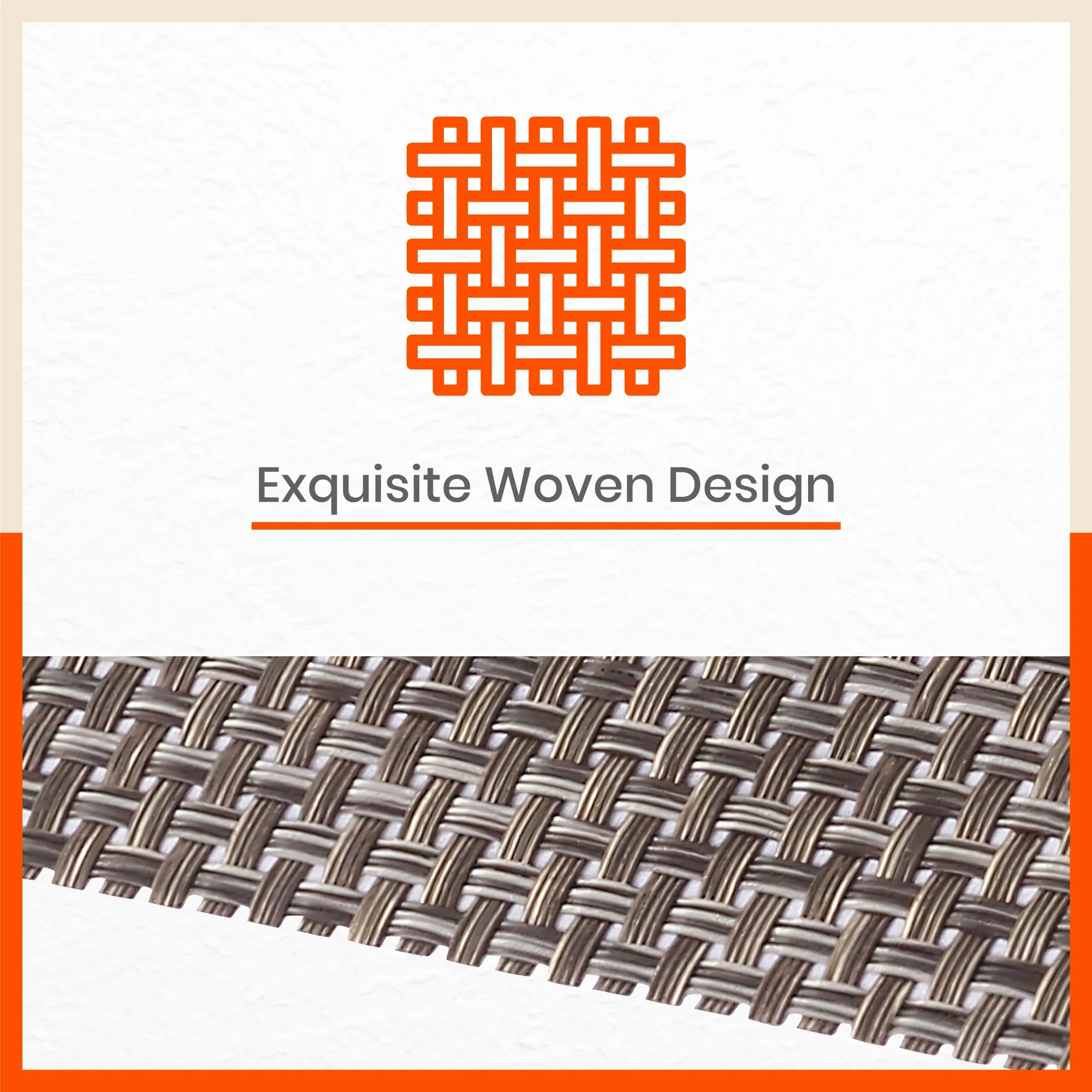 Woven PVC Table Mats / Placemats for Dining Table at Home (Cade - Set of 6)
